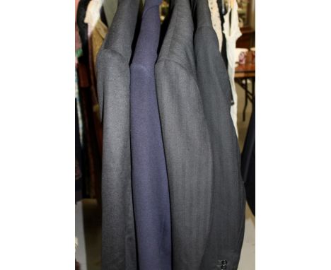 Gentlemen's vintage clothing, wool and cashmere dark grey coat by Charles Tyrwhitt plus navy cashmere coat, also Lipman & Son