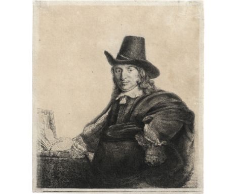 Rembrandt Harmensz. van Rijn -- Bildnis Jan Asselijn, gen. Krabbetje. Radierung. 19,6 x 17,6 cm. Um 1647. B. 277, White-Boon 