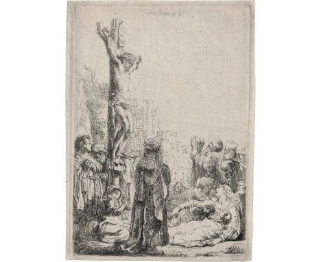 Rembrandt Harmensz. van Rijn -- Christus am Kreuze (kleine Platte). Radierung. 9,5 x 6,6 cm. Um 1635. B. 80, White/Boon (Holl