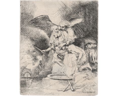 Rembrandt Harmensz. van Rijn -- nach. Abrahams Opfer. Radierung. 15,512,7 cm. Um 1655. Vgl. B. 35, Hollstein 35, Hinterding/R