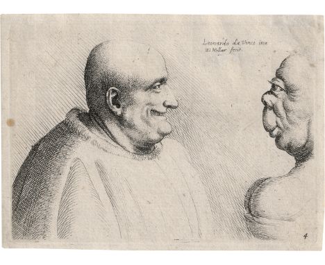 Hollar, Wenzel -- Varie Figuræ et Probæ: Figurenstudien. 2 Radierungen nach Leonardo da Vinci. Je ca. 6,7 x 12,4 cm. 1645. Pa