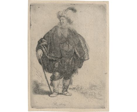 Rembrandt Harmensz. van Rijn -- Der Perser. Radierung. 10,7 x 7,8 cm. 1632. B. 152, White/Boon (Hollstein) 152, Nowell-Ustick