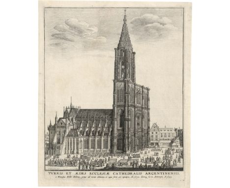 Hollar, Wenzel -- Ansicht des Straßburger Münsters. Radierung. 22,2 x 18 cm. 1645. Parthey 892, Turner (New Hollstein) 722. W