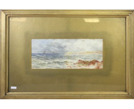 A signed gilt framed seascape watercolour.