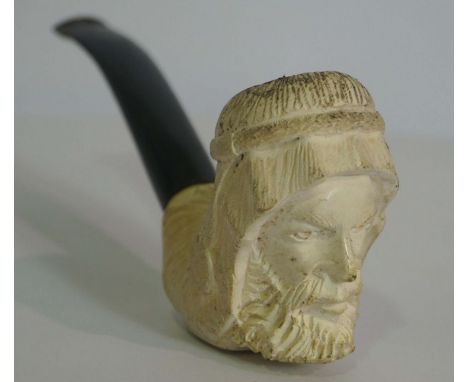 A collection of approximate 18 assorted smokers pipes, including a Meerchaum type pipe with head of a bearded man, etc (a lot