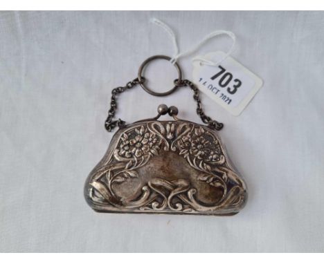 An attractive Art Nouveau period purse - Birmingham 1907 by HH 