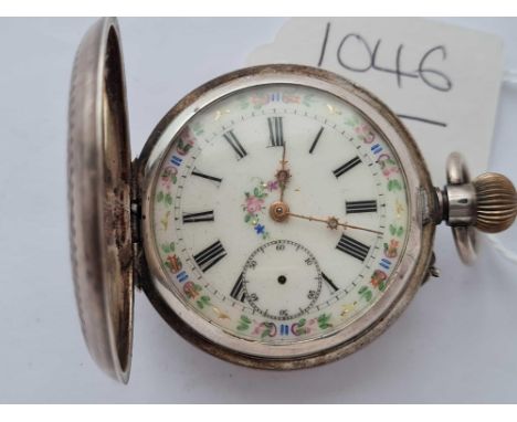 A attractive cased and faced gents hunter pocket watch seconds sweep missing 