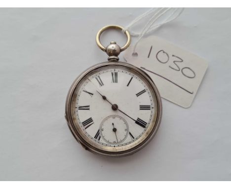 A gents silver pocket watch with seconds sweep and cracked glass 