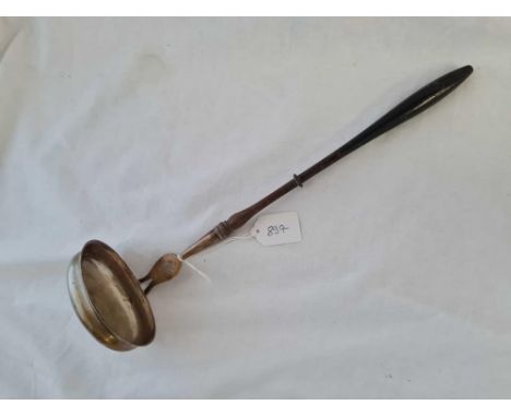 A large ladle with turned wood handle - continental dated 1856 