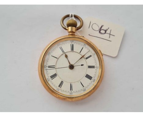 A gents rolled gold chronograph pocket watch with seconds sweep WO 