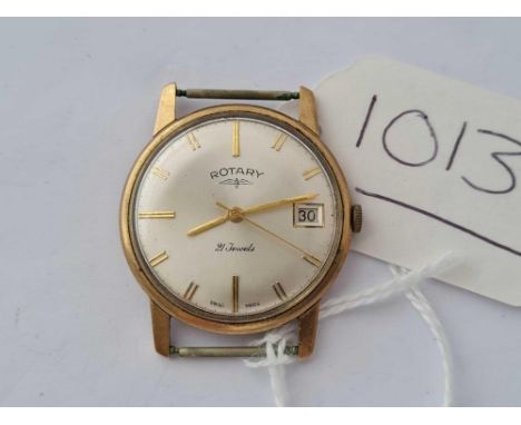 A gents Rotary wrist watch 9ct with seconds sweep and date aperture WO 
