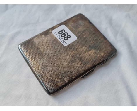 A good plain engine turned cigarette case - 4" high - Birmingham 1953 - 135 g.