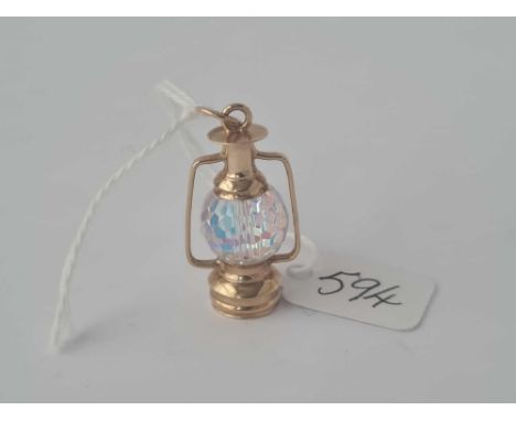 9ct Austrian crystal lamp charm 4.8g inc