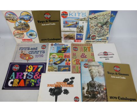 Airfix - Scalecraft - A quantity of vintage Airfix trade catalogues including 1977, 1978, 1979, 1990, Arts And Crafts 1976, T