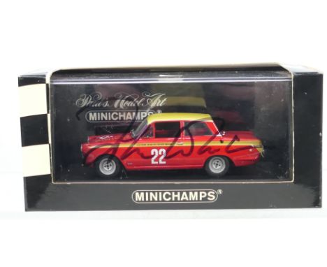 Minichamps - Paul's Model Art - Sir John Whitmore. A boxed, autographed #400648222 Lotus Cortina Mk I Budapest ETCC 1964 Clas