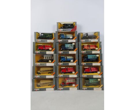 Corgi Classics - Unsold Shop Stock - 16 x boxed models including a limited edition Thorneycroft van in Don Brake Linings live