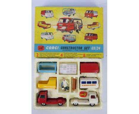 Corgi Toys - A boxed Corgi Toys GS 24 Constructor Gift Set. the set includes two Commer Chassis in red and white with 4 detac