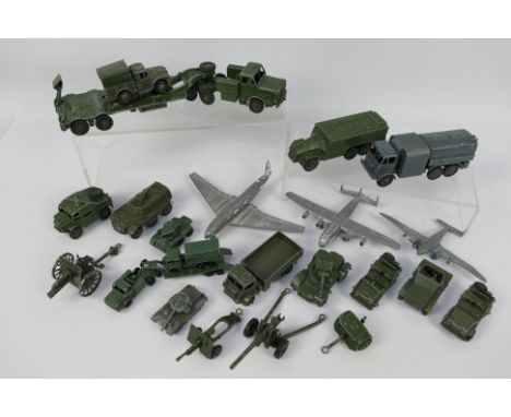 Dinky Toys - Matchbox - An unboxed regiment of predominately diecast military vehicles in various scales. Lot includes Dinky 