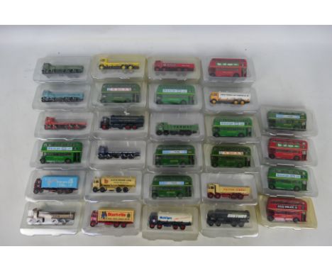 EFE - 28 x 1:76 scale die-cast model EFE buses presented in inner plastic casing but missing outer boxes - Lot includes a 'Bu