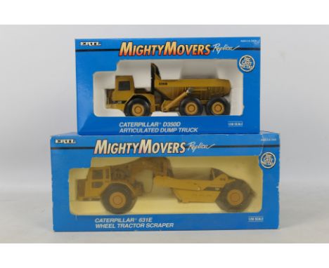 Ertl - 2 x boxed 1:50 Ertl 'Mighty Movers' die-cast model construction trucks - Lot includes a #2430 Caterpillar 631E Wheel T