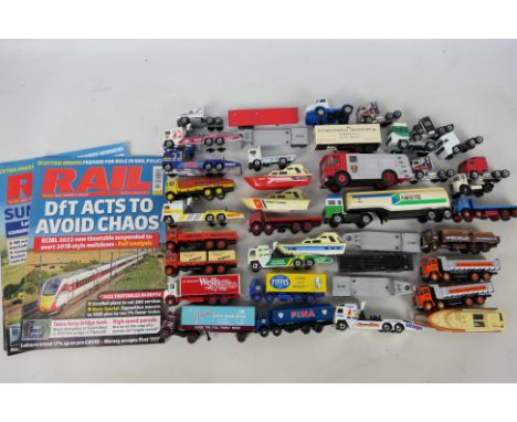 Corgi, Matchbox, EFE - 35 x unboxed die-cast and plastic vehicles - Lot includes a Matchbox S-1:90 Kenworth Cabover Racing Tr