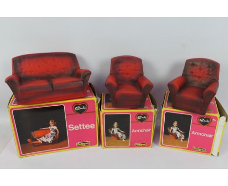 Pedigree - Sindy - Three boxed vintage 1970's Pedigree Sindy doll accessories. Lot consists of Pedigree #44522 Settee; togeth