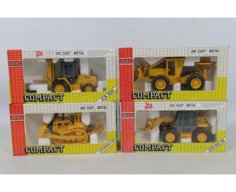 Joal - 4 x boxed 1:70, 1:35, 1:43 scale Joal Compact die-cast model construction vehicles - Lot includes a 1:35 #161 JCB 930 