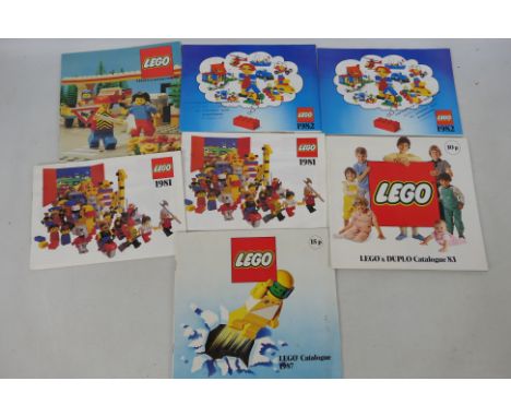 Lego - 7 x vintage Lego range catalogues from 1978, 1981, 1982, 1983 and 1987. They appear in Good condition overall. (This d