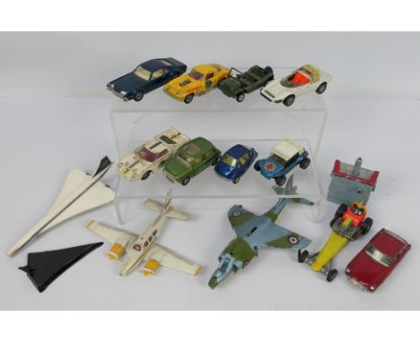 Dinky Toys - Corgi Toys - An unboxed collection of vintage diecast model vehicles. Lot includes Corgi Toys BMC Mini Cooper S;