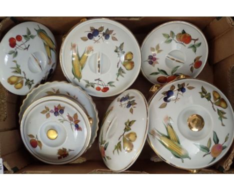 A box of Royal Worcester Evesham including tureens and serving dishes 
