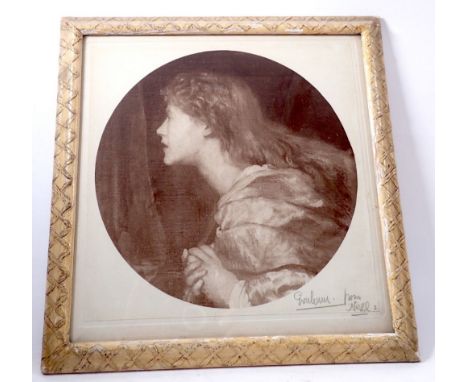 A print of a portrait painting inscribed "Graham from Nell' with explanatory note to verso given by Ellen Terry to W Graham R
