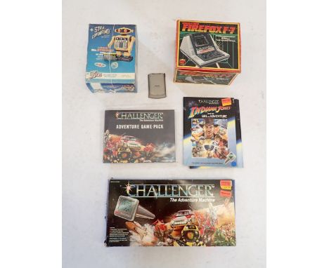 Two Retro electronic games including Grandstand Firefox f-7 and Challenger The Adventure Machine plus a Star Command Ms Starr