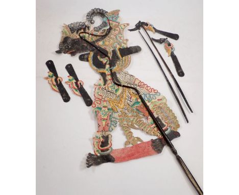 An Indonesian painted shadow puppet - needs assembley 