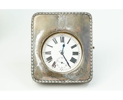 Early 20th Century goliath 8 day pocket watch having a white enamelled face with roman numerals to the chapter ring and subsi