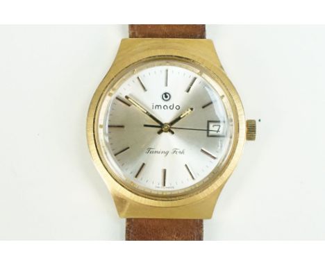 Imado wrist watch having a silvered sunburst dial with baton markers to the chapter ring, date aperture to three and gilt cas