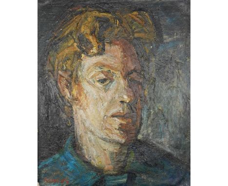 John Gilbey Bowles (British 1929-2011): 'Self Portrait', oil on unstretched canvas signed, titled and inscribed verso 61cm x 