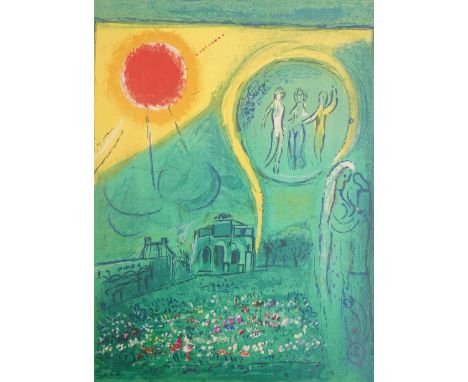 Marc Chagall (Russian/French 1887-1985): 'Le Carrousel du Louvre', offset colour lithograph pub. Derriere le Miroir 38cm x 28