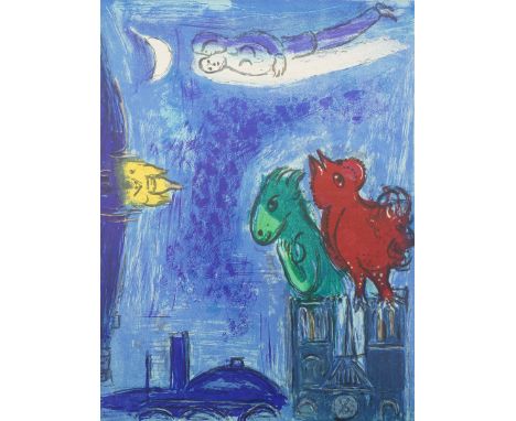 Marc Chagall (Russian/French 1887-1985): 'Les Monstres de Notre-Dame', offset colour lithograph pub. Derriere le Miroir 38cm 