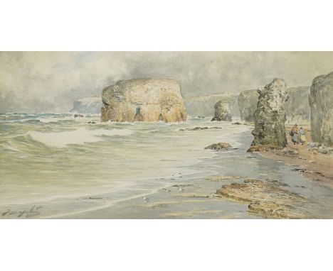 Thomas Swift Hutton (British 1860-1935): Marsden Beach, watercolour signed 23cm x 44cm