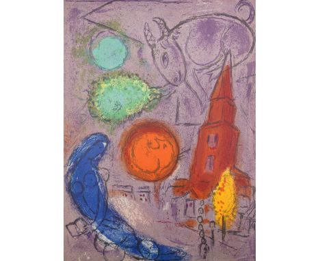 Marc Chagall (Russian/French 1887-1985): 'Saint-Germain-des-Prés', offset colour lithograph pub. Derriere le Miroir 38cm x 28