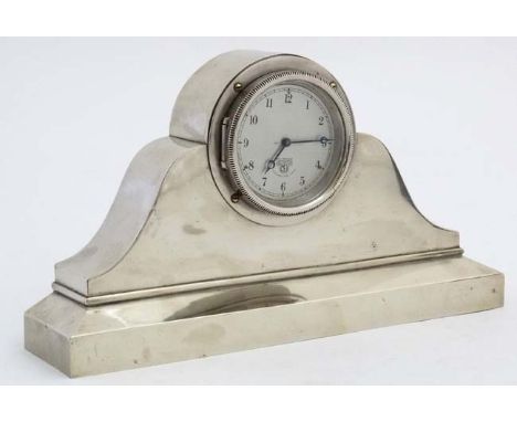 Smiths Mantle Clock : a nickel cased 1930/40's Smiths Car clock ( timepiece )   With knurled surround, silvered dial , hingin