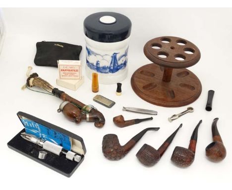 Smoking Pipes : A collection of three E A Carey ' Magic Inch ' pipes , comprising Prince , Full Bent and Apple examples , tog