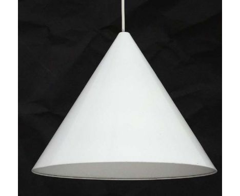 Vintage Retro : a Danish Pendant ' Kegle ' lamp / light with white livery and made by LYFA by an unspecified designer , 11 1/