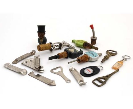 Breweriana / Advertising : A collection of 18  bottle stoppers, pourers, bottle openers etc to include examples for Cutty Sar