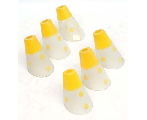 Vintage Retro : A collection of 6 1950's wall light angled shades with Polka dot decoration etc. 7 " at its longest     CONDI