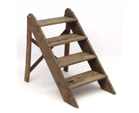 Architectural / Salvage : a set of 19thC four tier steps, standing 32 1/2" high x 21 34" wide. CONDITION: Please Note -  we d