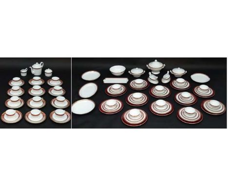 An extensive Tharaud , Limoges porcelain 12 place dinner service and tea set by the Camille Tharaud (1878-1956) Porcelain stu