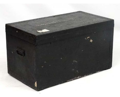Militaria : 104982F/ H D White ( unknown regiment ) : A large kit trunk by Army & Navy Stores C S L , of pine construction ha