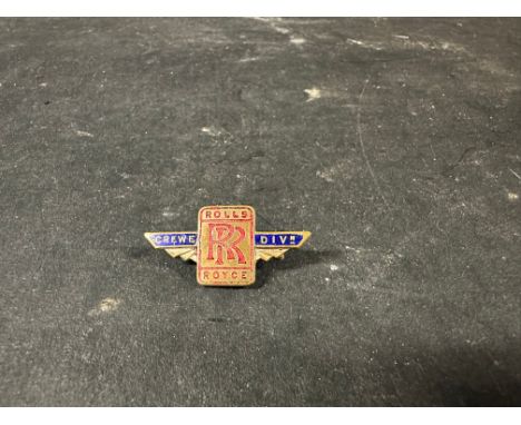 A Rolls-Royce Crew Division enamel lapel badge, stamped 5922, mid 1960s.