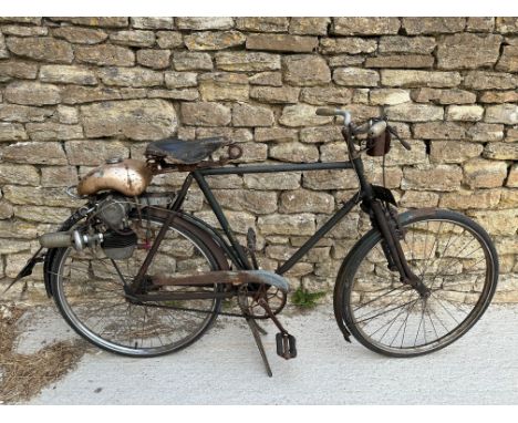 Power Pak engined bicycleReg. no. MFW 629 (no documents)Frame no. UnknownEngine no. UnknownThis bicycle was clearly designed 